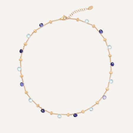 Gemstone Beaded Marco Bicego Necklace with Iolite, Amethyst and Blue Topaz